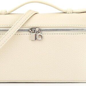 Women’s Pebbled PU Leather Crossbody Bag with Top Handle and Adjustable Strap